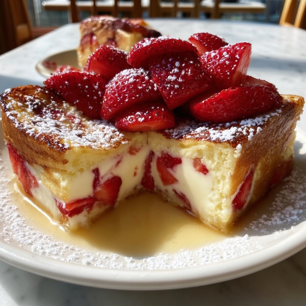 Baked Strawberries and Cream French Toast Recipe - Recipe Image
