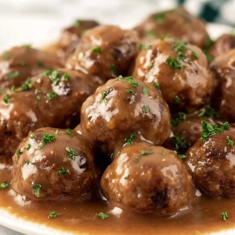 Savory Beef Meatballs in Mushroom Sauce Recipe