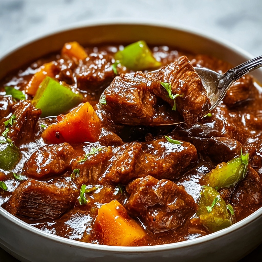 Savory Pepper Steak in a Crock Pot for Cozy Nights Recipe - Recipe Image