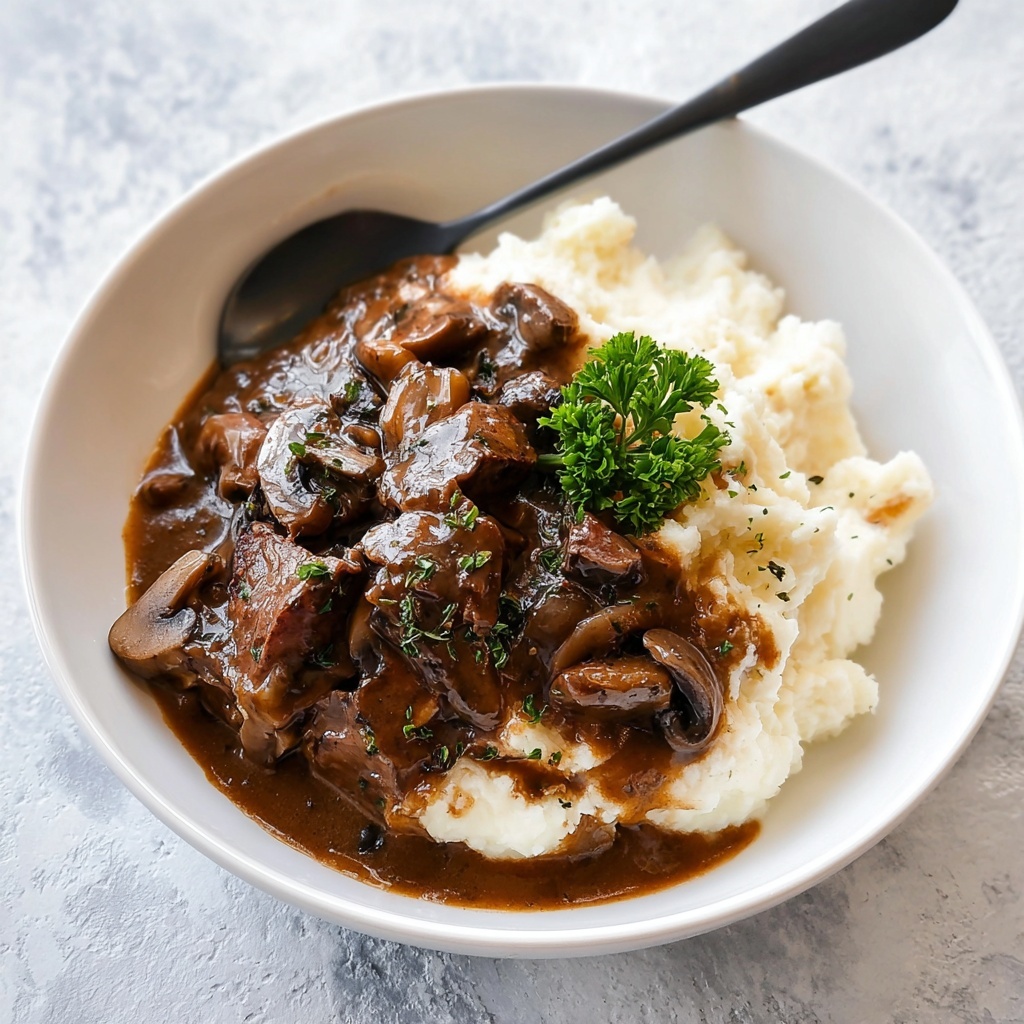 Beef Tips with Mushroom Gravy Recipe - Recipe Image