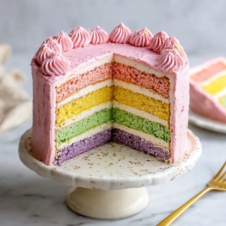Colorful Rainbow Veggie Cake with Cheddar and Parmesan Recipe