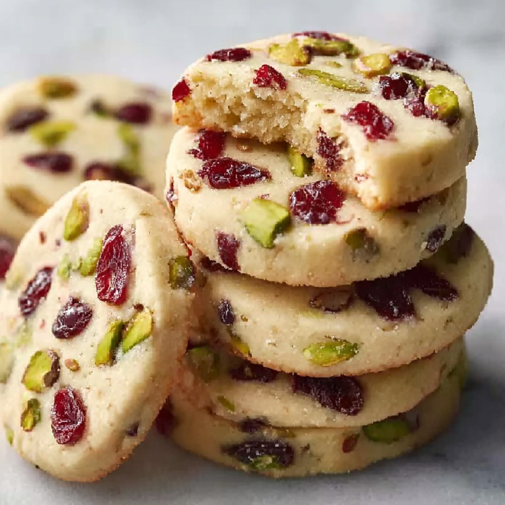 Cranberry Pistachio Shortbread Cookies Recipe - Recipe Image