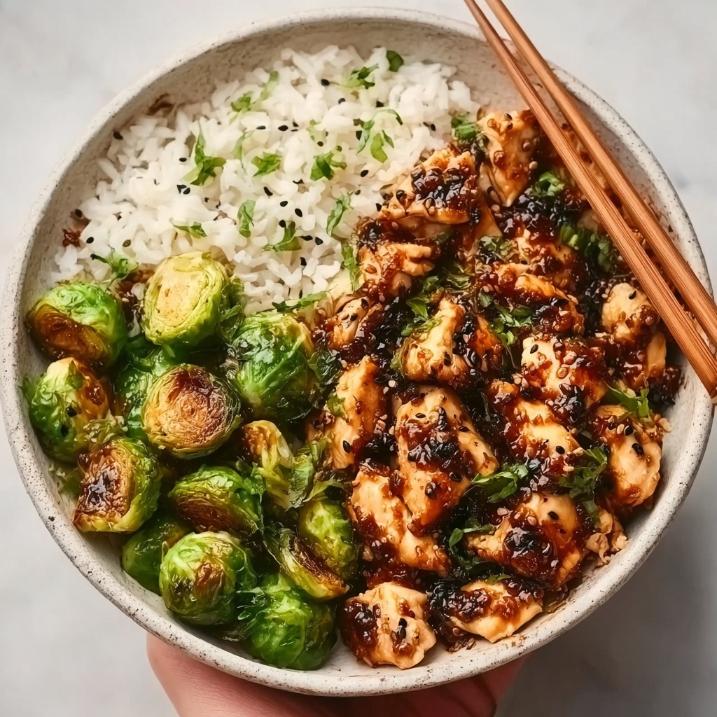 Best Air Fryer Sweet Chili Chicken and Brussels Sprouts Recipe - Recipe Image